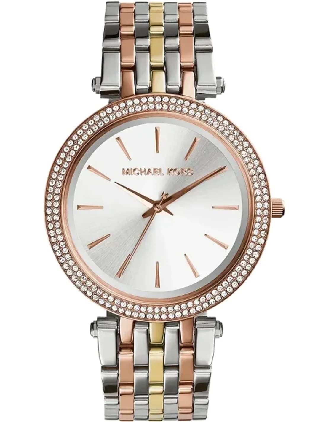 Montre Femme Michael Kors MK3203 Darci - Boîtier Bicolore, Bracelet Tricolore Acier et Cristaux