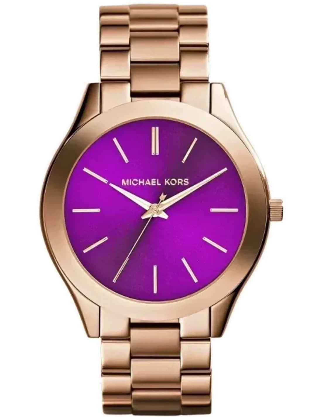 Montre Femme Michael Kors Parker MK3293 - Cadran violet, bracelet acier or rose