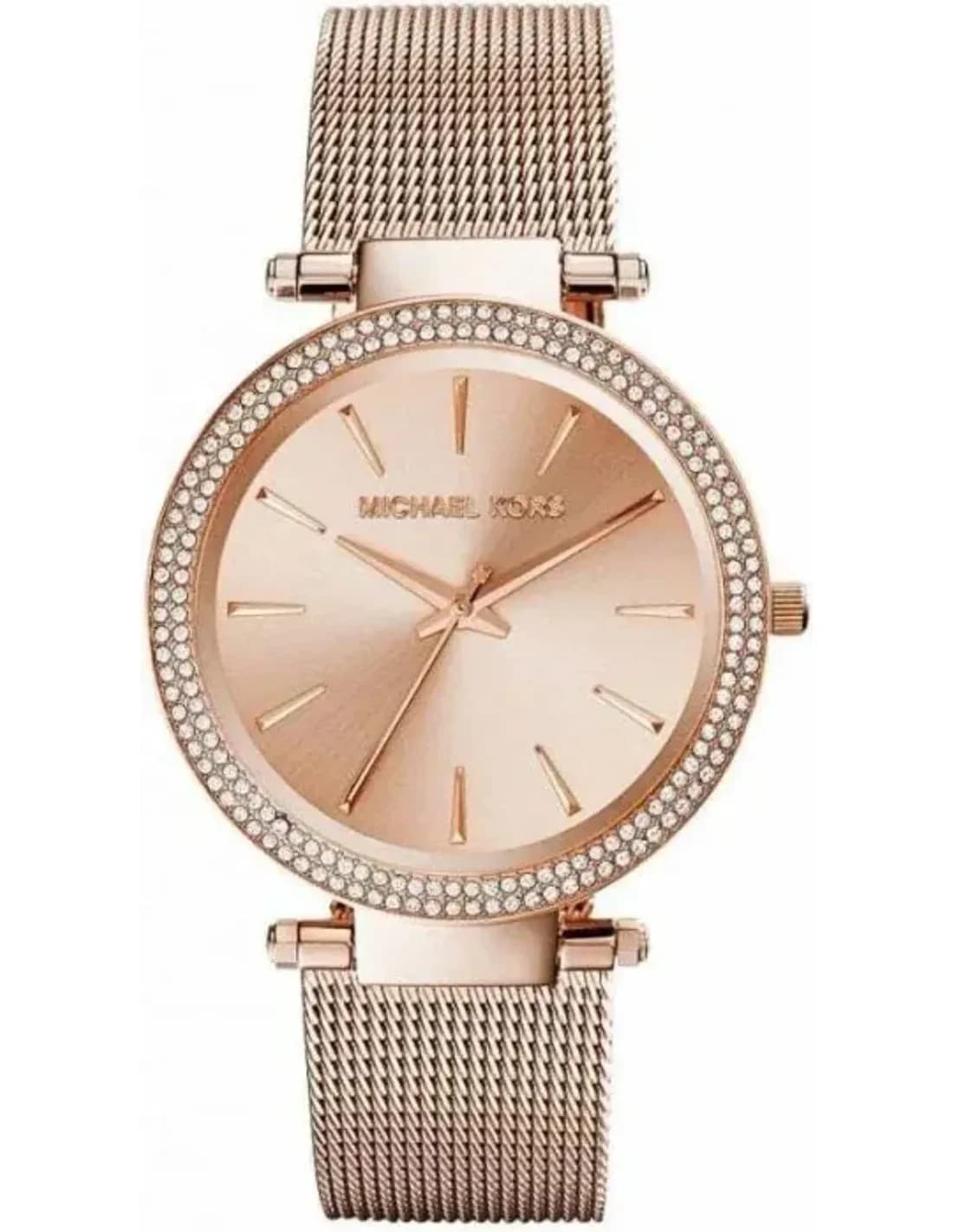 Montre Femme Michael Kors MK3369 - Boîtier et Cadran Or Rose - Bracelet Acier maille milanaise