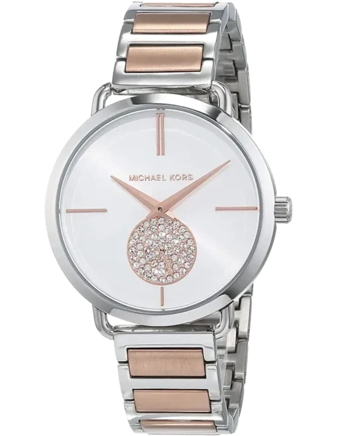 Montre Femme Michael Kors Portia MK3709 Cadran Argent Bracelet Acier Bi-ton