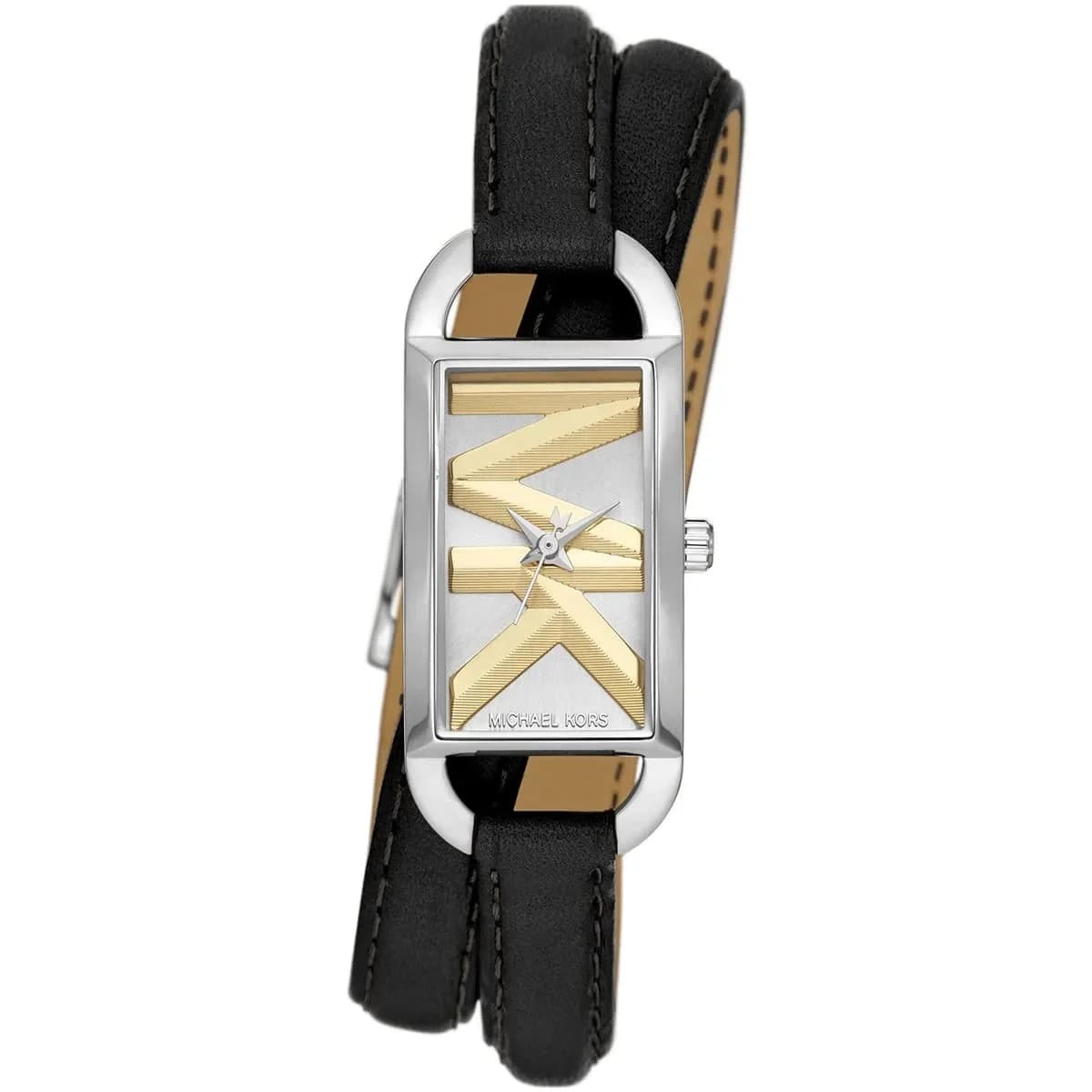 Montre Femme Michael Kors Mini Empire MK4722 Cadran Argenté Bracelet Cuir Noir