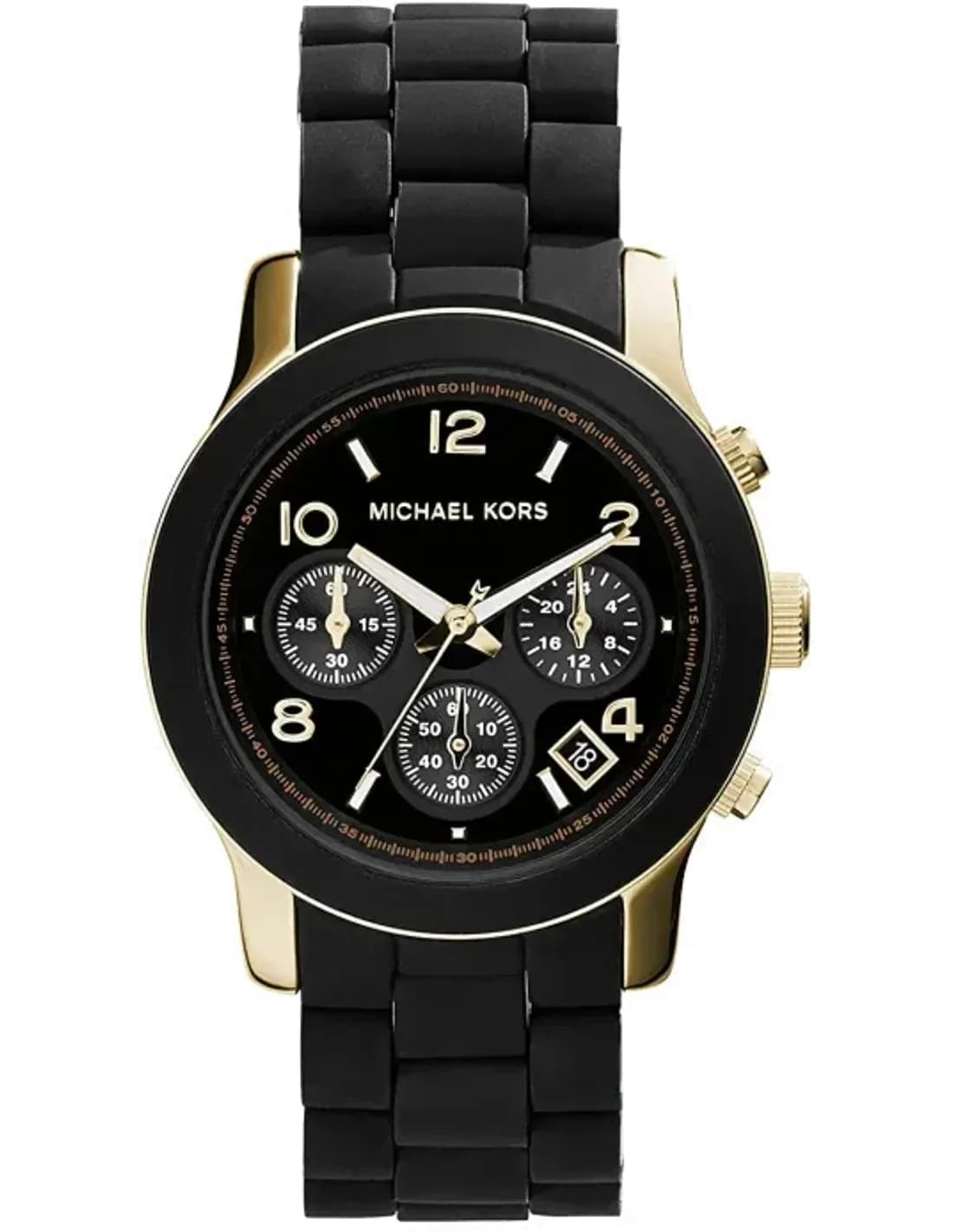 Montre Michael Kors MK5191 Femme, Boîtier Bicolore Noir et Or, Cadran Noir