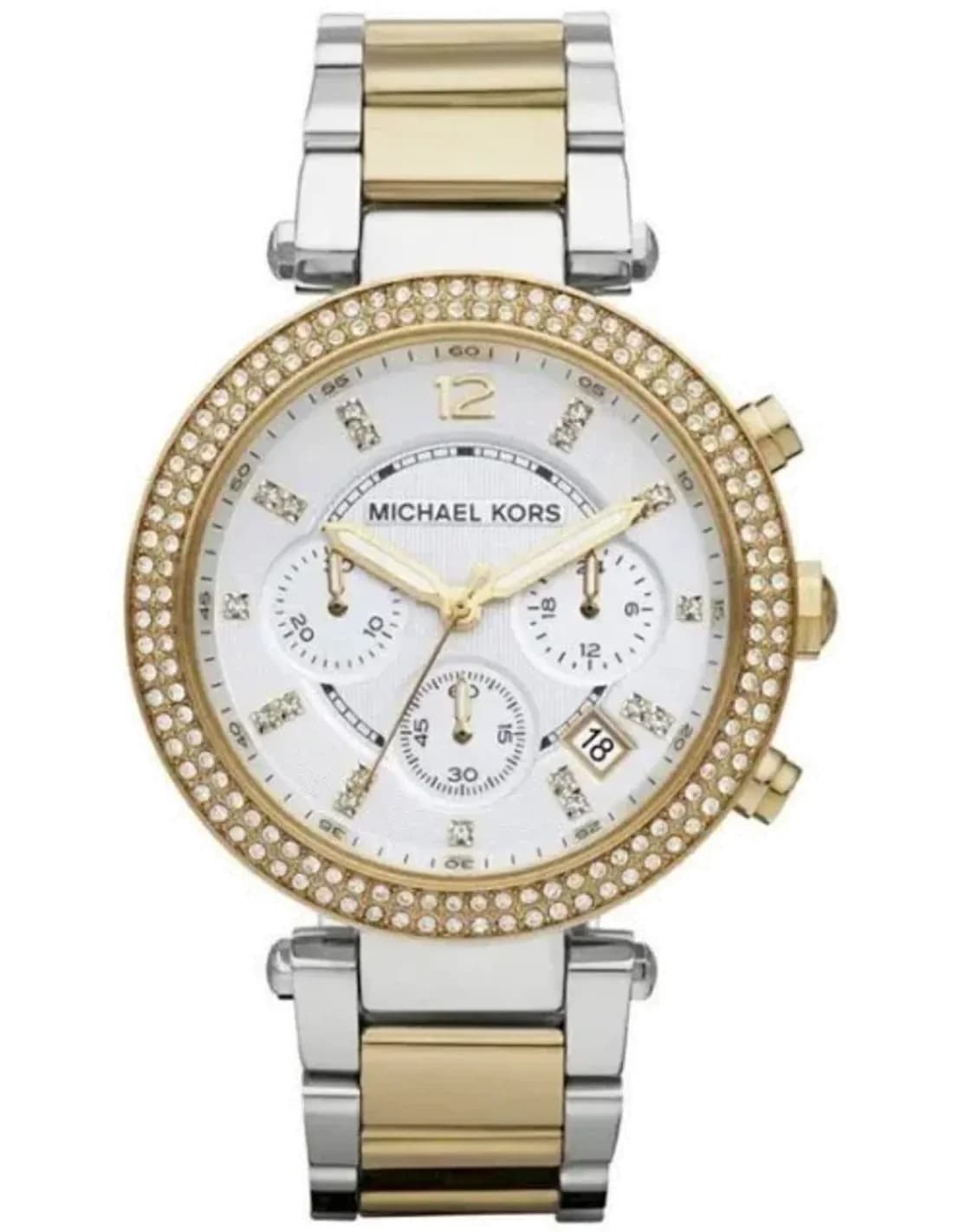Montre Femme Michael Kors Parker MK5626 Chronographe Acier Bicolore Or et Argent