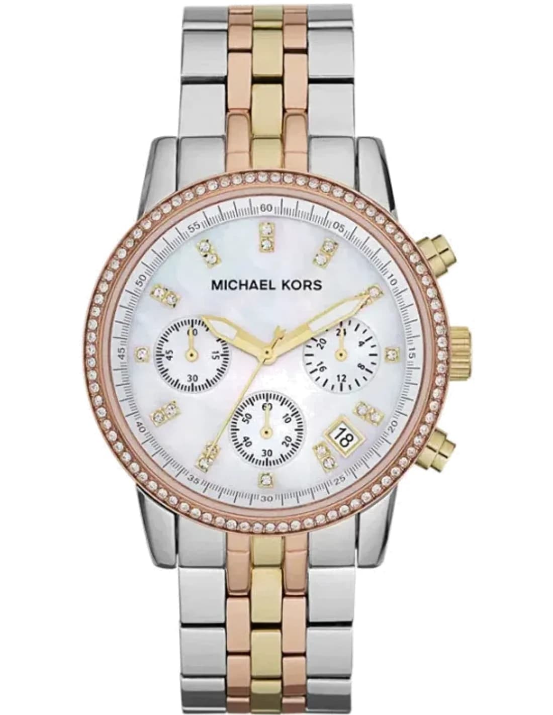 Montre Michael Kors MK5650 Ritz Femme - Chronographe Acier Bicolore Argent avec Cristaux