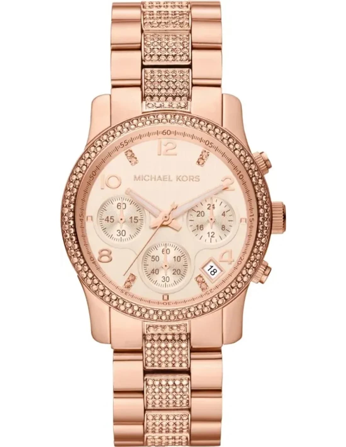 Montre Femme Michael Kors MK5827 Runway - Cadran et Bracelet Acier Or Rose avec Cristaux