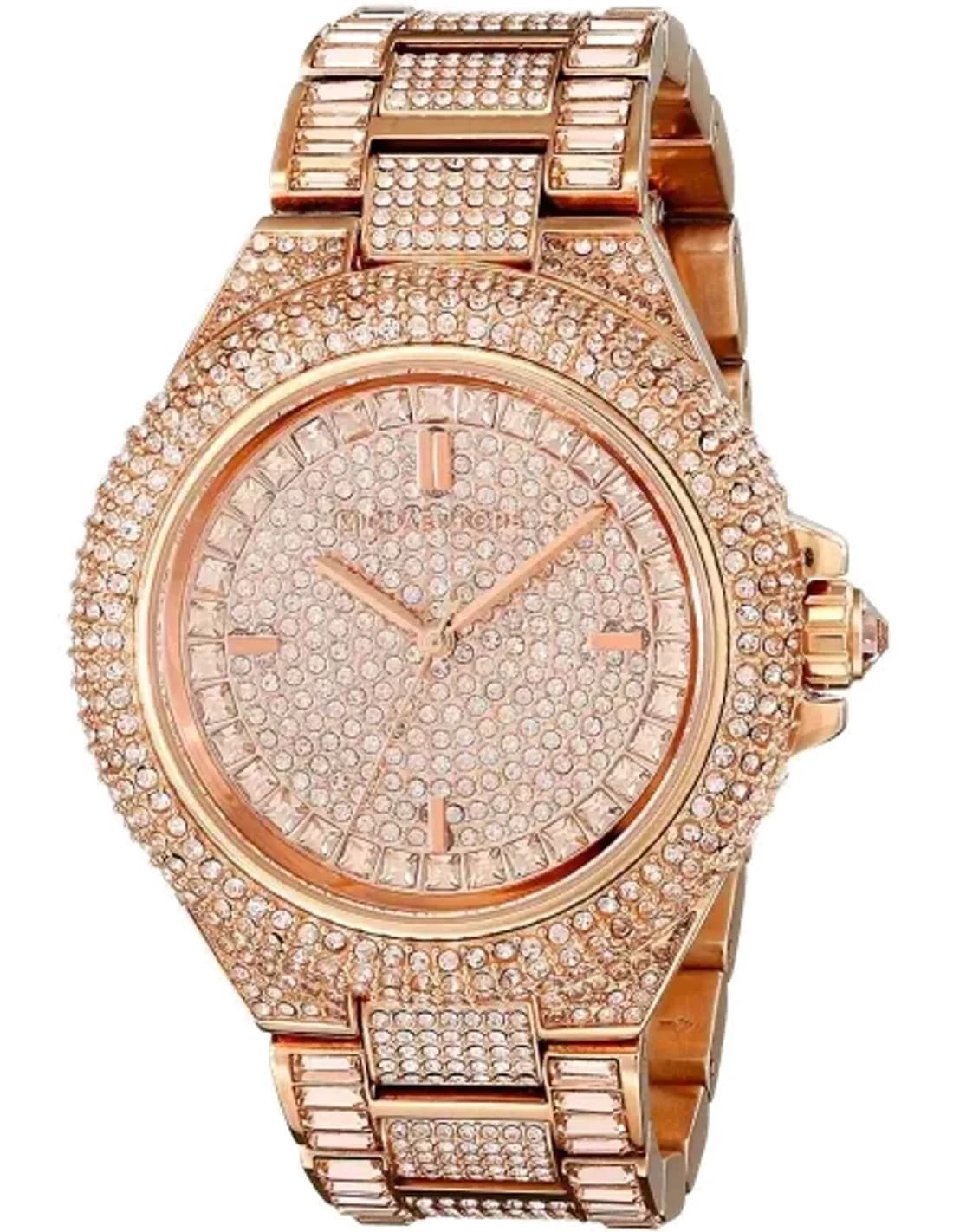 Montre Femme Michael Kors MK5862 Camille - Cadran et Boîtier en Acier Doré Rose Pavés de Cristaux