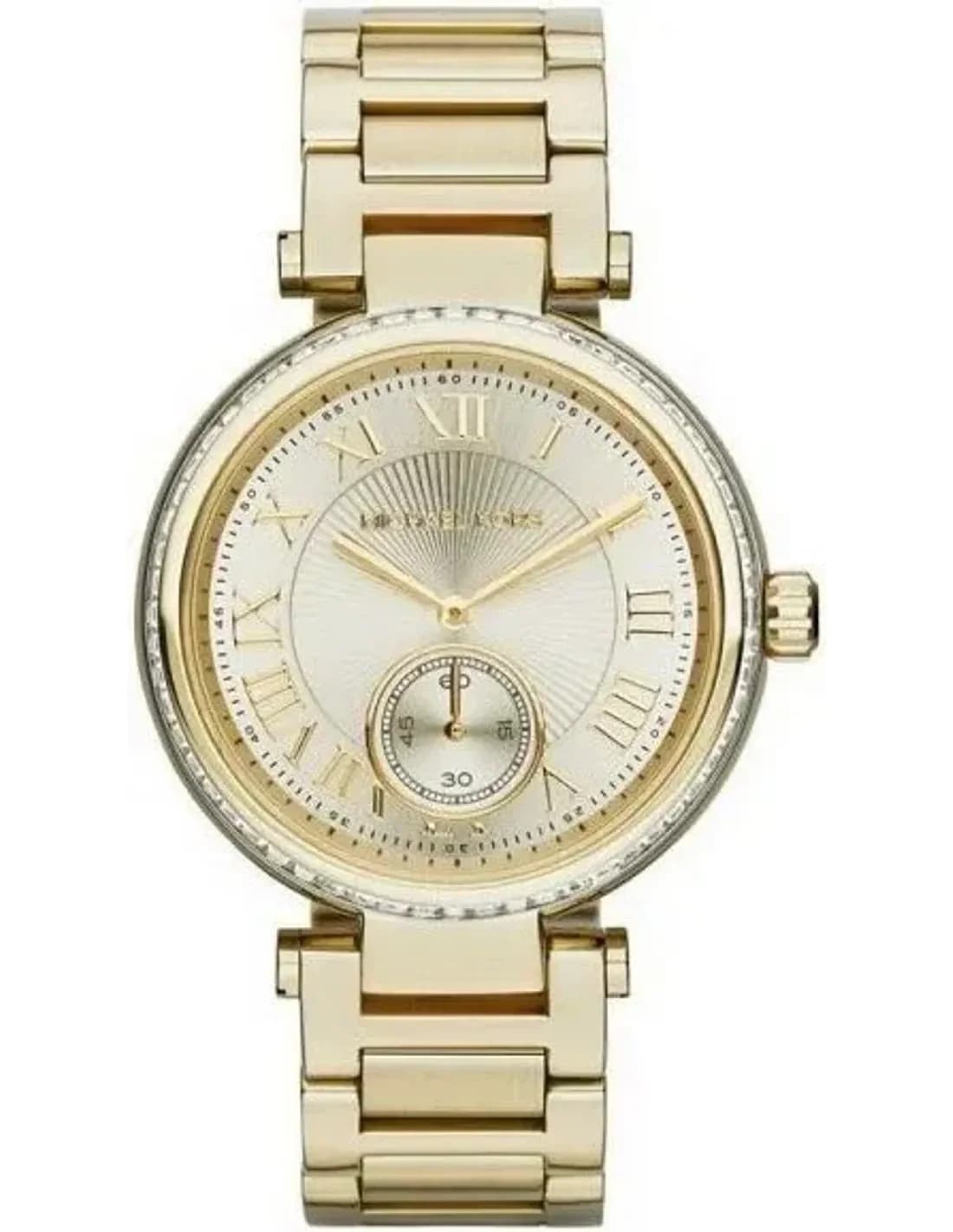 Montre Femme Michael Kors MK5867 en Acier Doré, Cadran Champagne et Strass