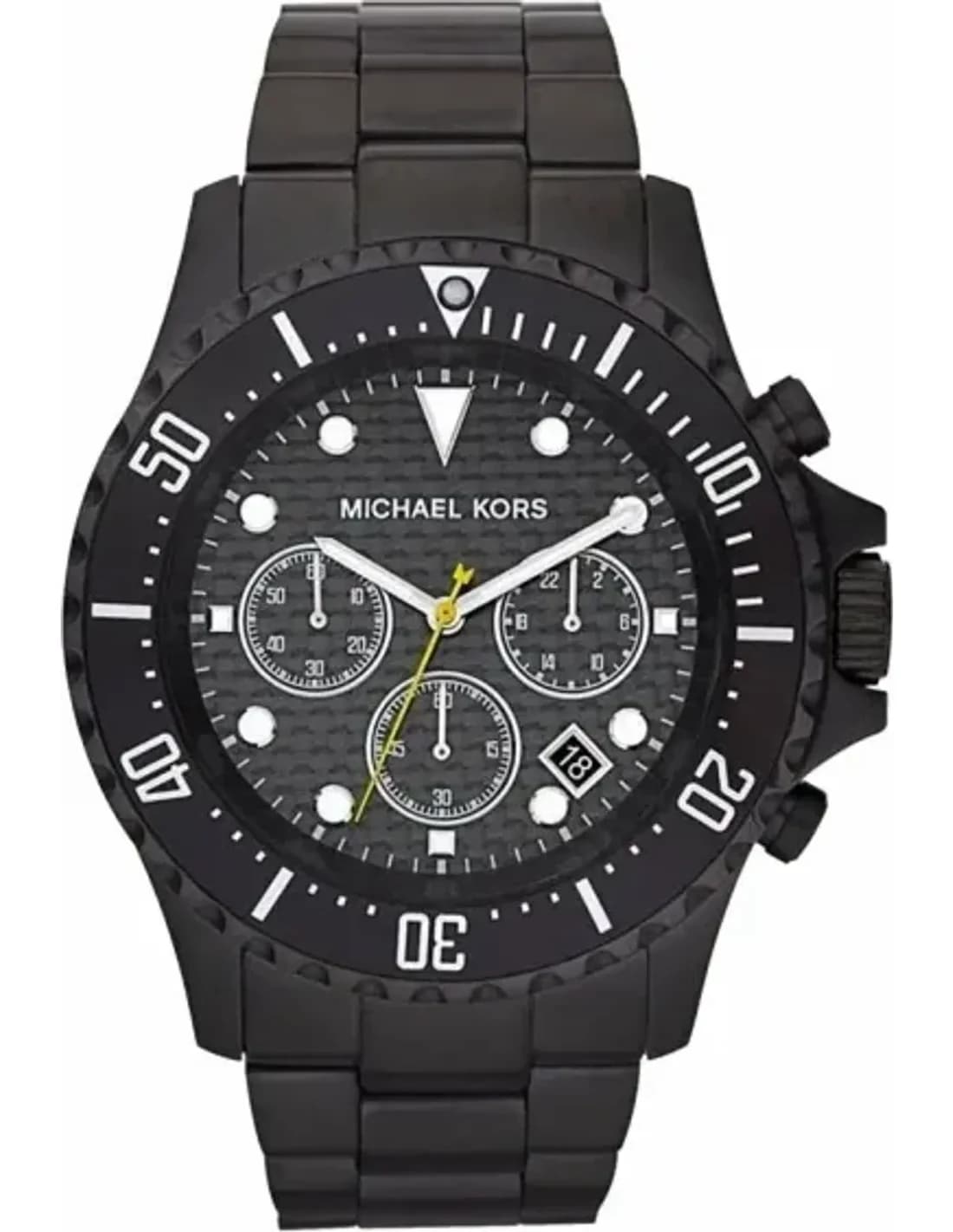 Montre Michael Kors Everest MK5872 - Boîtier et bracelet acier noir, cadran fuchsia - Pour femme