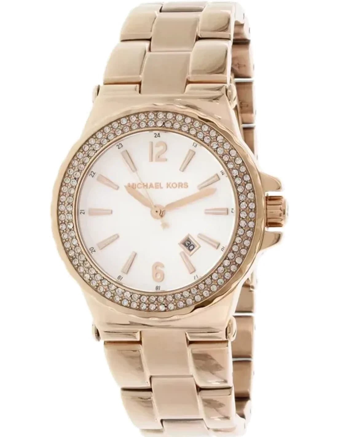 Montre Michael Kors Ritz MK5921 Femme - Cadran Blanc, Bracelet Acier Or Rose