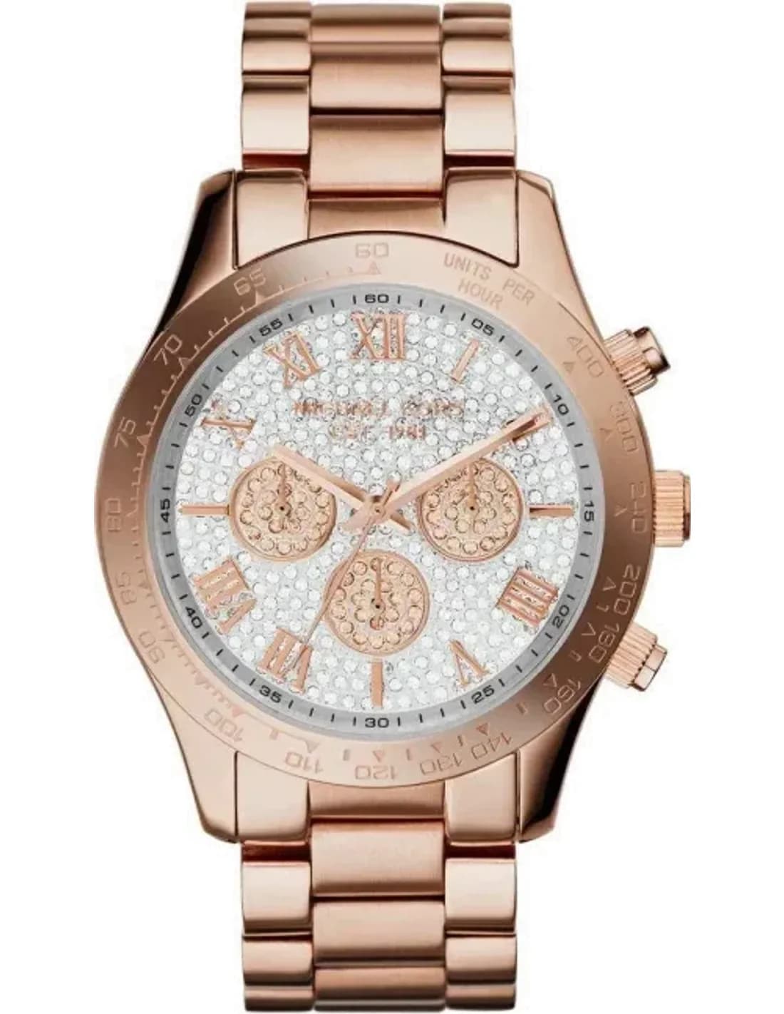 Montre Femme Michael Kors MK5946 Layton - Cadran Argent Brillant & Bracelet Or Rose