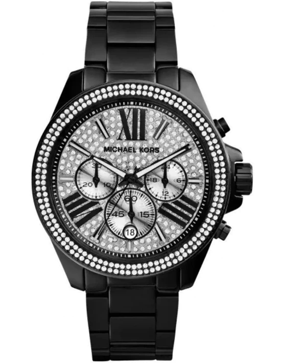Montre Michael Kors Wren MK6059 pour Femme, Cadran Gris et Boîtier Noir Acier
