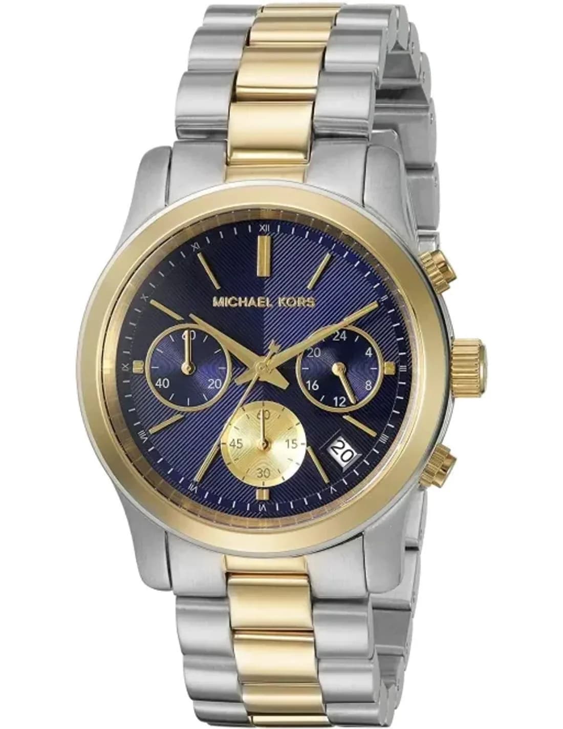 Montre Femme Michael Kors MK6165 - Chronographe Cadran Bleu & Bracelet Acier Bi-ton Or/Argent