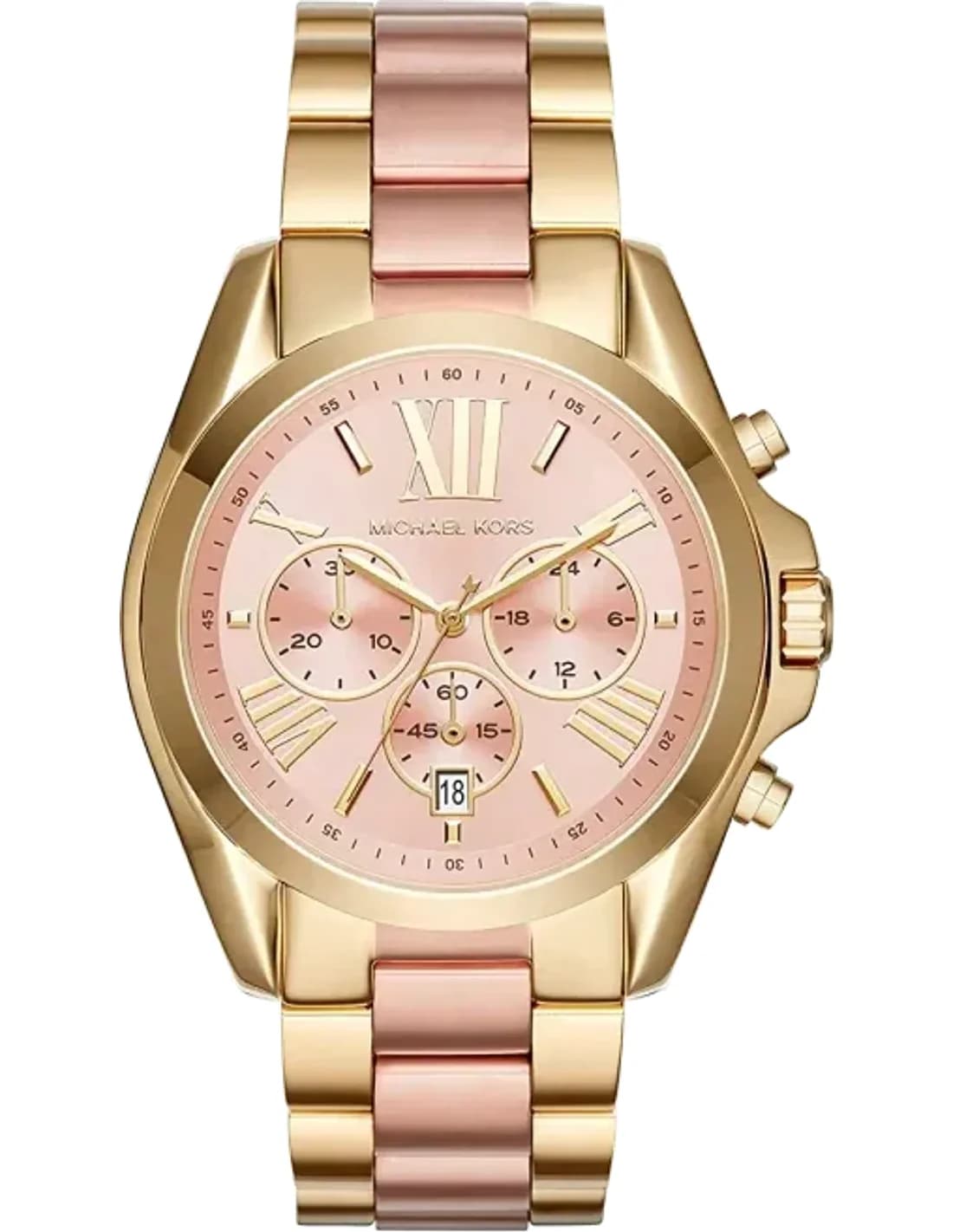 Montre Michael Kors MK6359 Bradshaw Femme - Cadran Champagne, Bracelet Or Rose Acier