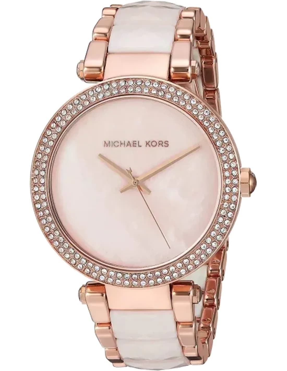 Montre Femme Michael Kors MK6402 Parker Acier Bicolore Or Rose Cadran Fuchsia