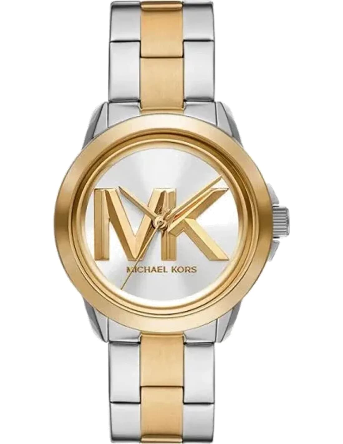 Montre Michael Kors MK7319 pour femme - Cadran logo MK, bracelet bicolore acier et or
