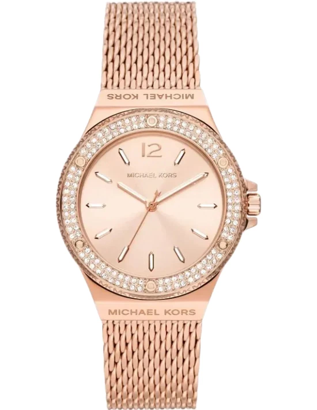 Montre Femme Michael Kors Lennox MK7336 - Boîtier et Cadran Or Rose, Bracelet maille milanaise
