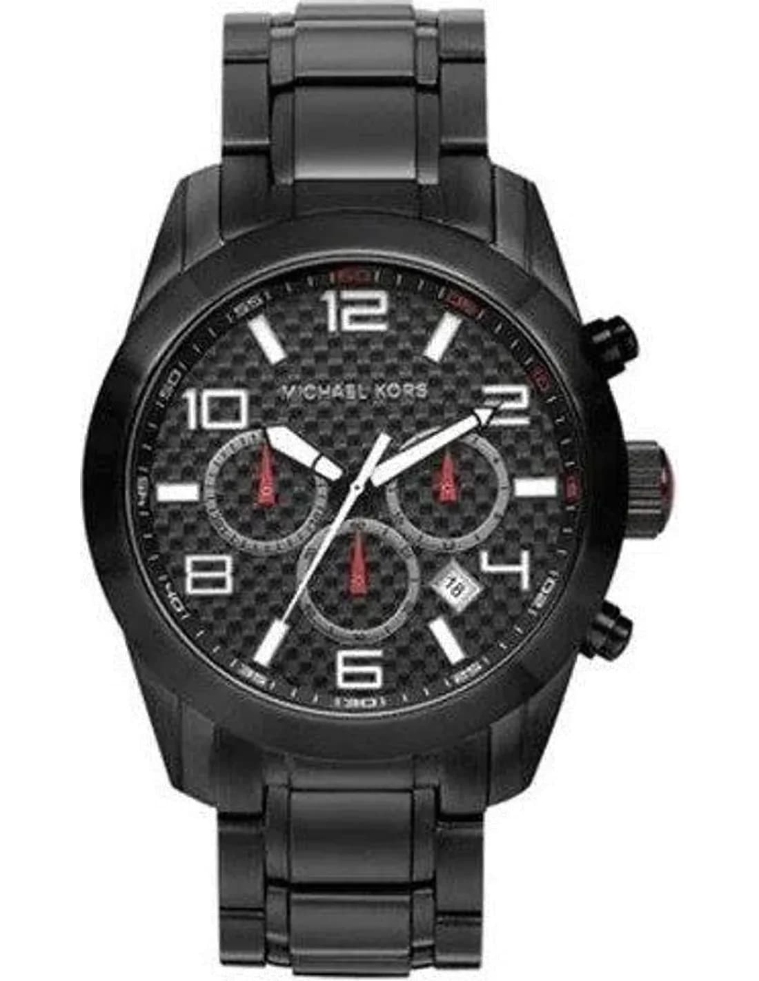 Montre Homme Michael Kors MK8219 Chronographe Noir et Rouge - Cadran Texturé