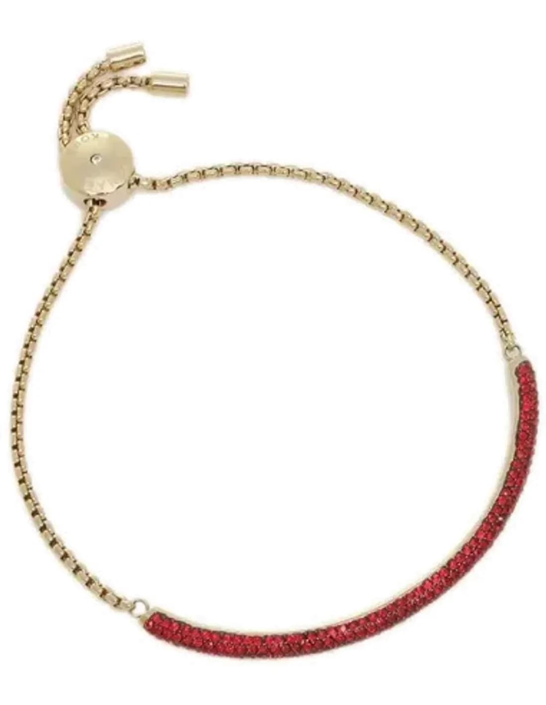Bracelet Michael Kors MKJ6113710 en acier or pour femme, incrusté de cristaux rouges