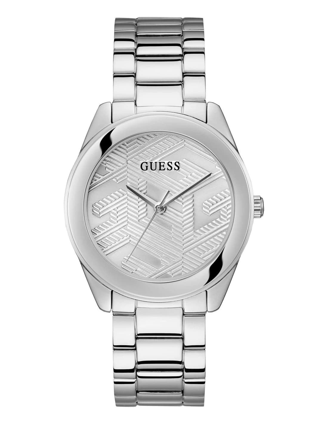 Montre Guess Cubed GW0606L1 femme, acier 40 mm cadran monogramme, quartz 3 ATM