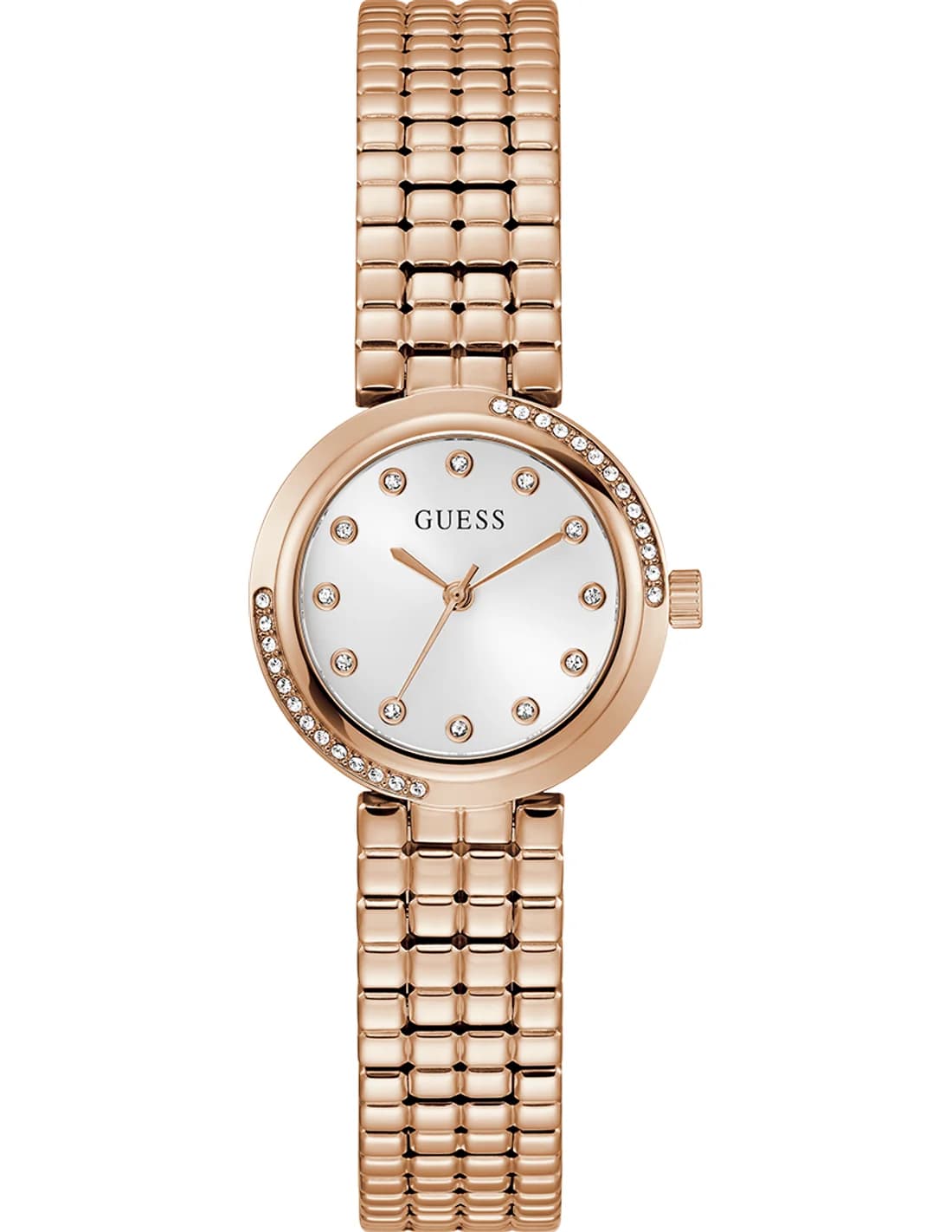Montre Femme Guess Clara GW0930L3 cadran blanc bracelet acier or rose