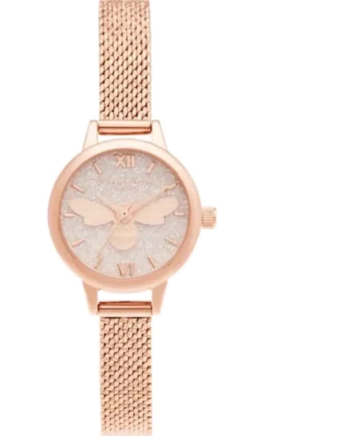 Montre Femme Olivia Burton OB16FB15 Cadran Deep Sea Pailleté Bracelet Acier Or Rose