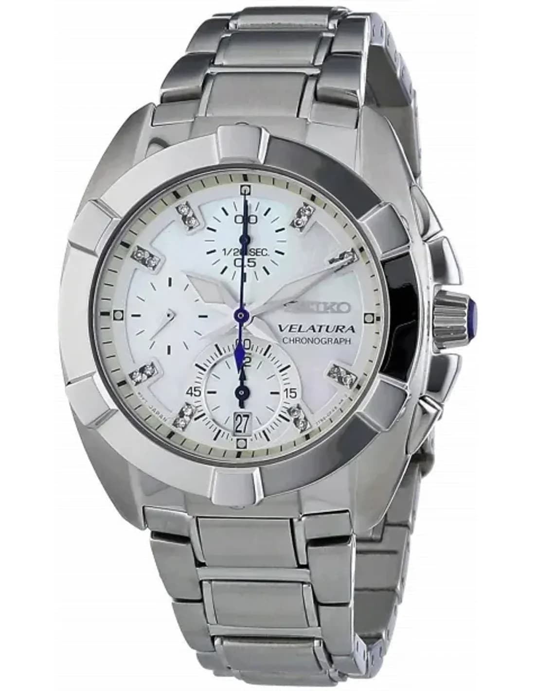 Seiko SNDZ19P1 Chronographe Homme Acier Inoxydable Cadran Blanc