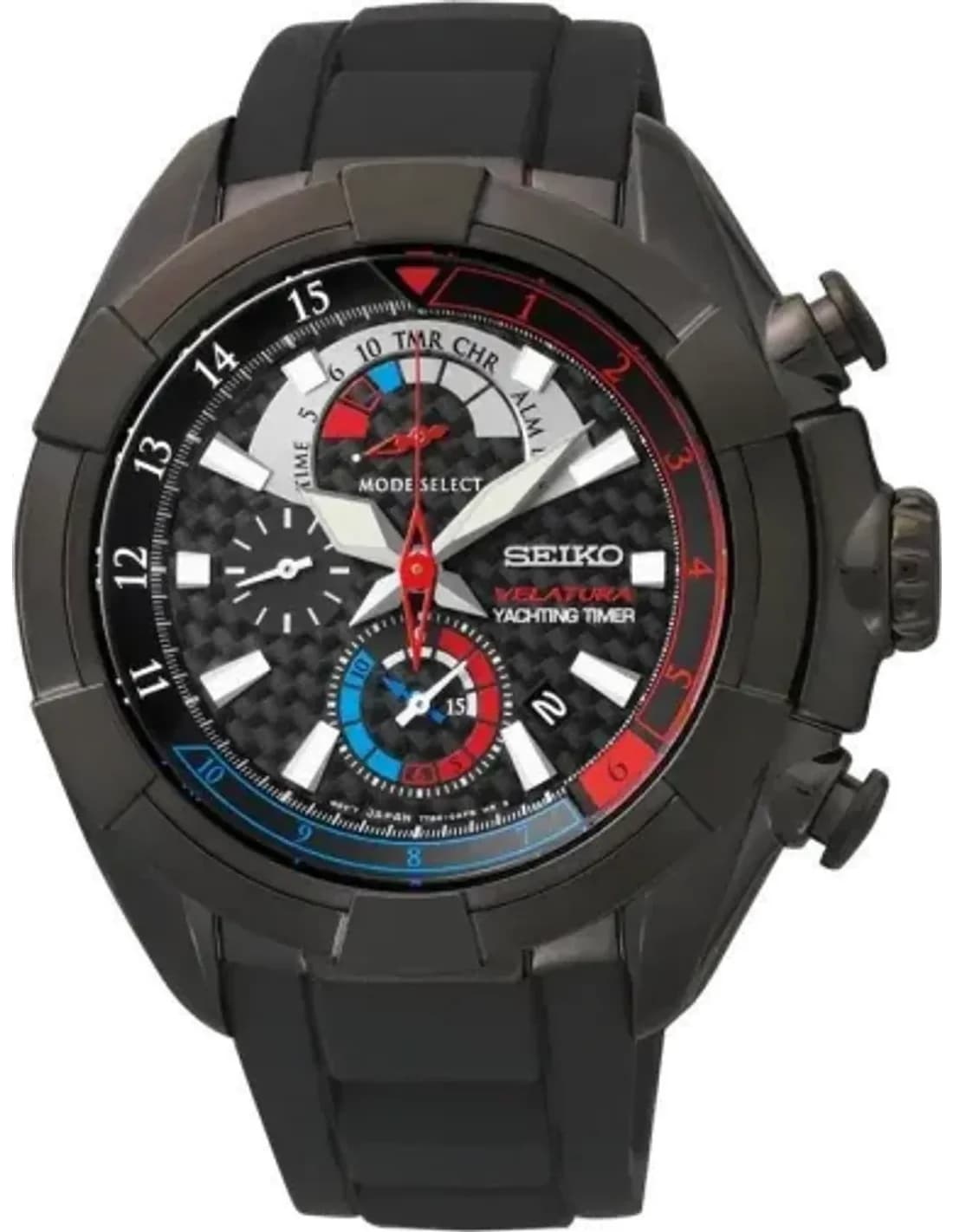 Montre Homme Seiko Velatura SPC149P1 en Silicone et Titane Noir