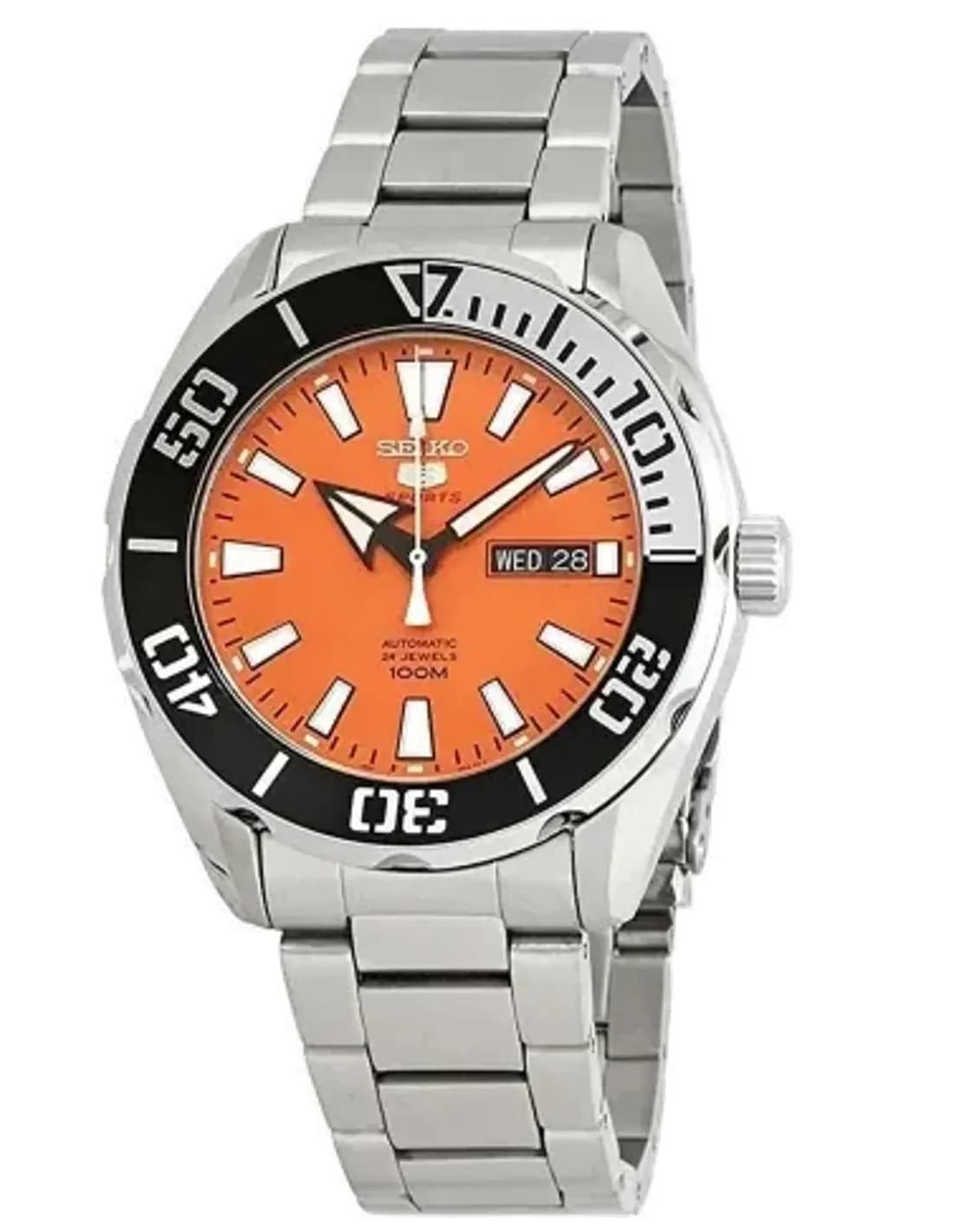 Montre Seiko 5 Automatique SRPC55K1 pour Homme - Cadran Orange 43mm