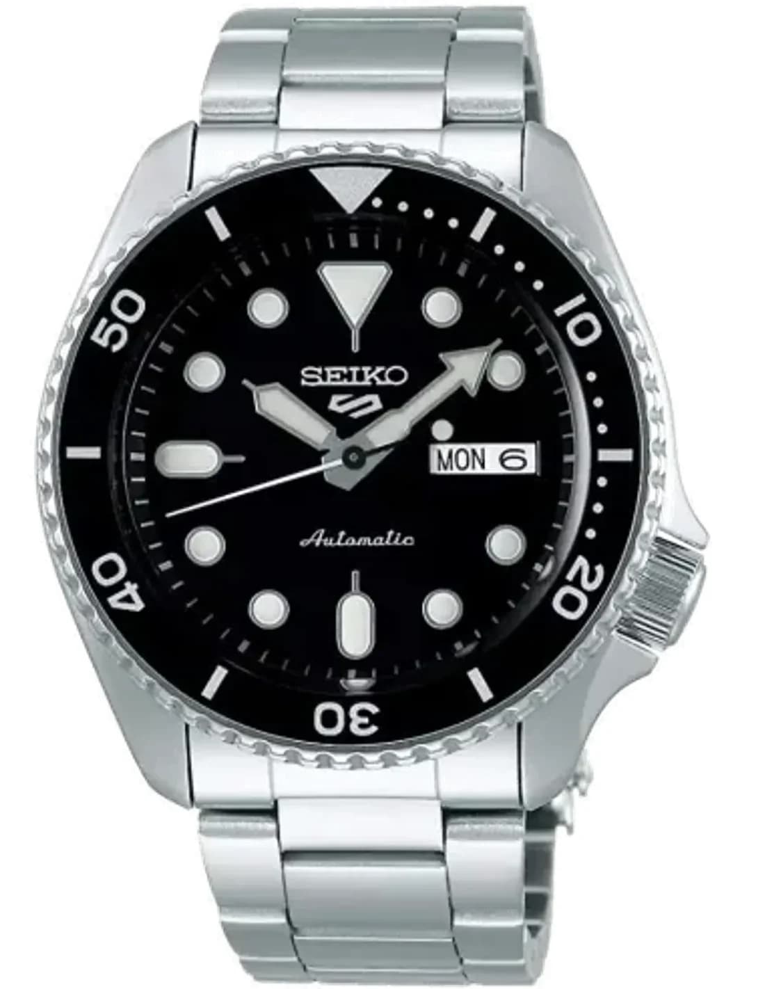 Montre Seiko 5 Sports SRPD55K1 Automatique Homme, Boîtier Acier Cadran Noir