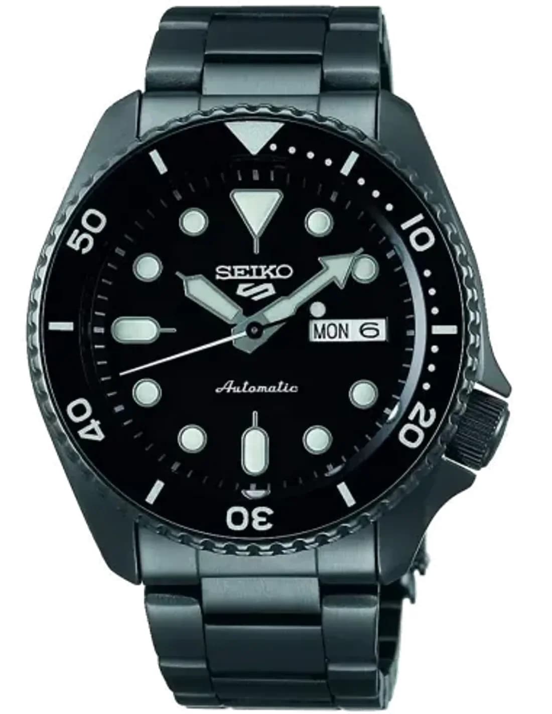 Montre Seiko 5 SRPD65K1 Automatique Homme - Boîtier Acier PVD Noir, Cadran Noir, bracelet en acier