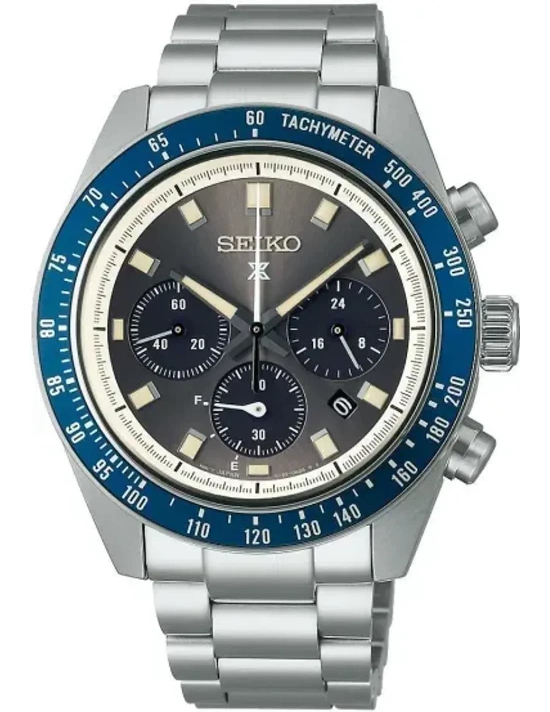 Montre Seiko SSC939P1 Chronographe Solaire Homme Acier Cadran Gris