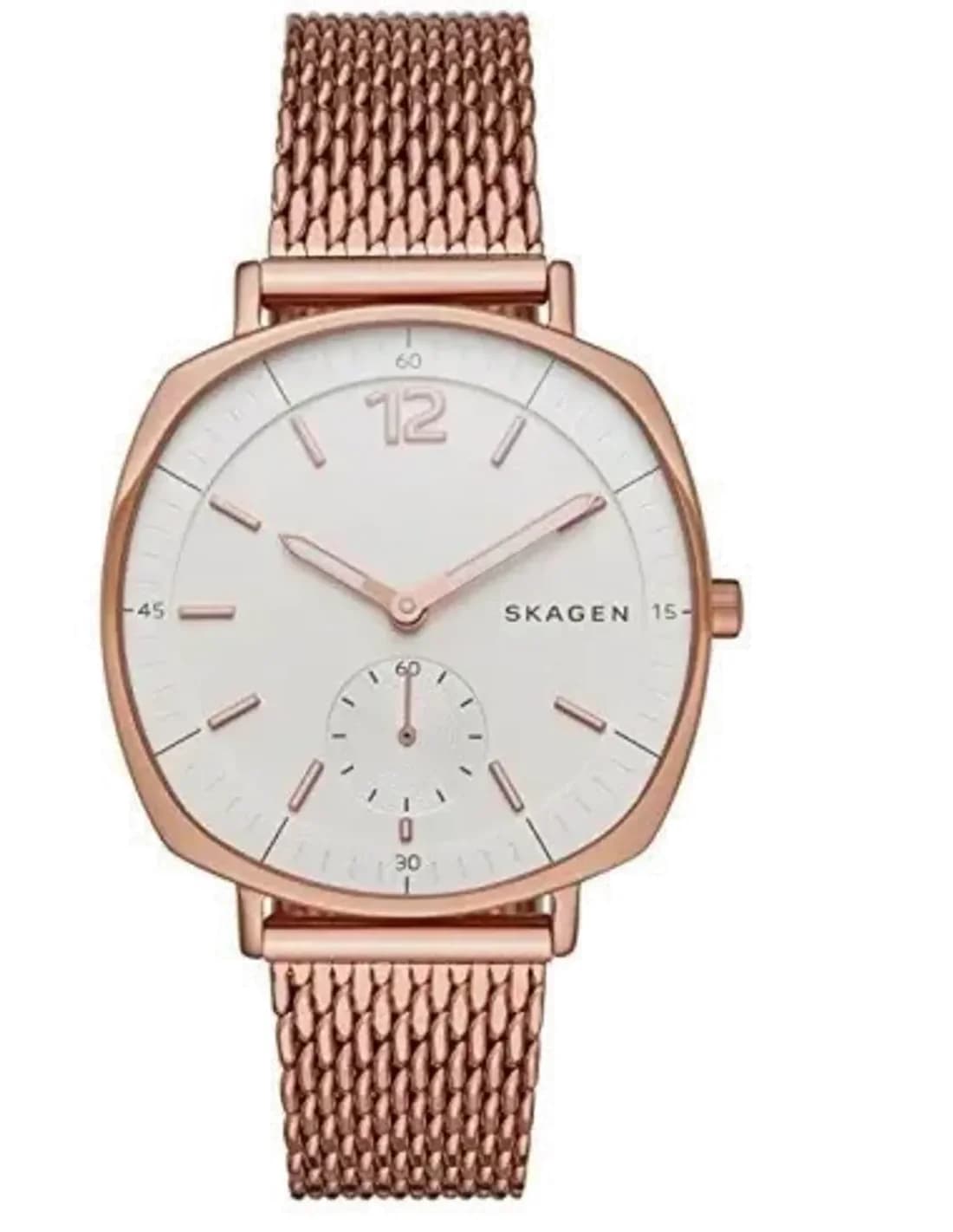 Montre Skagen SKW2401 pour Femme - Boîtier Coussin Or Rose et maille milanaise