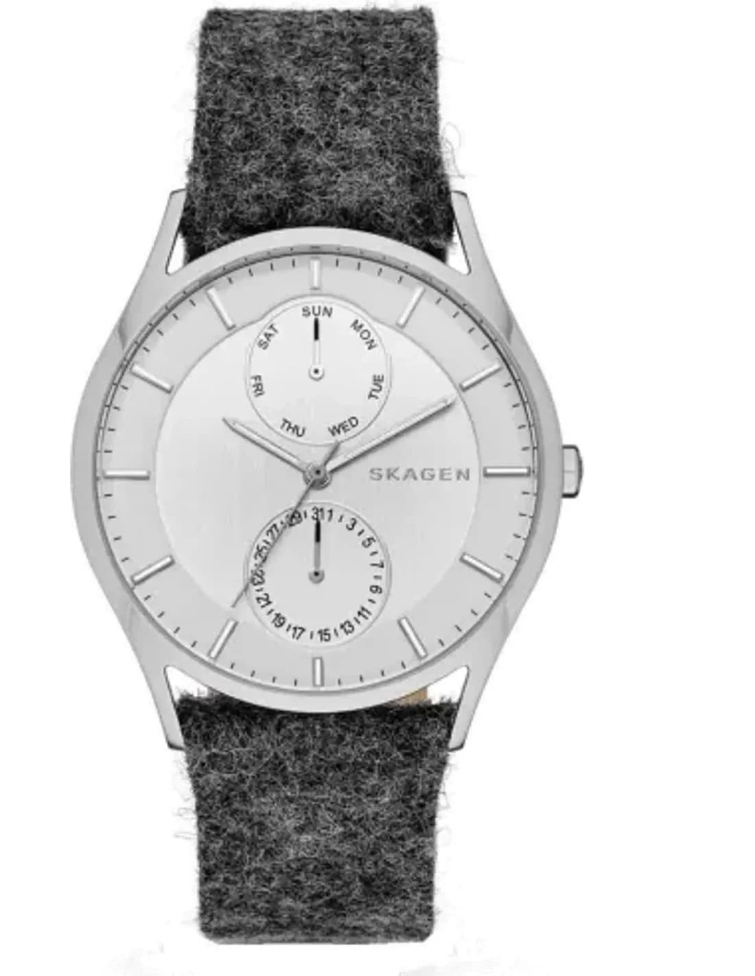Montre Homme Skagen Holst SKW6238 Cadran Argent Bracelet Nylon-Tissu Gris