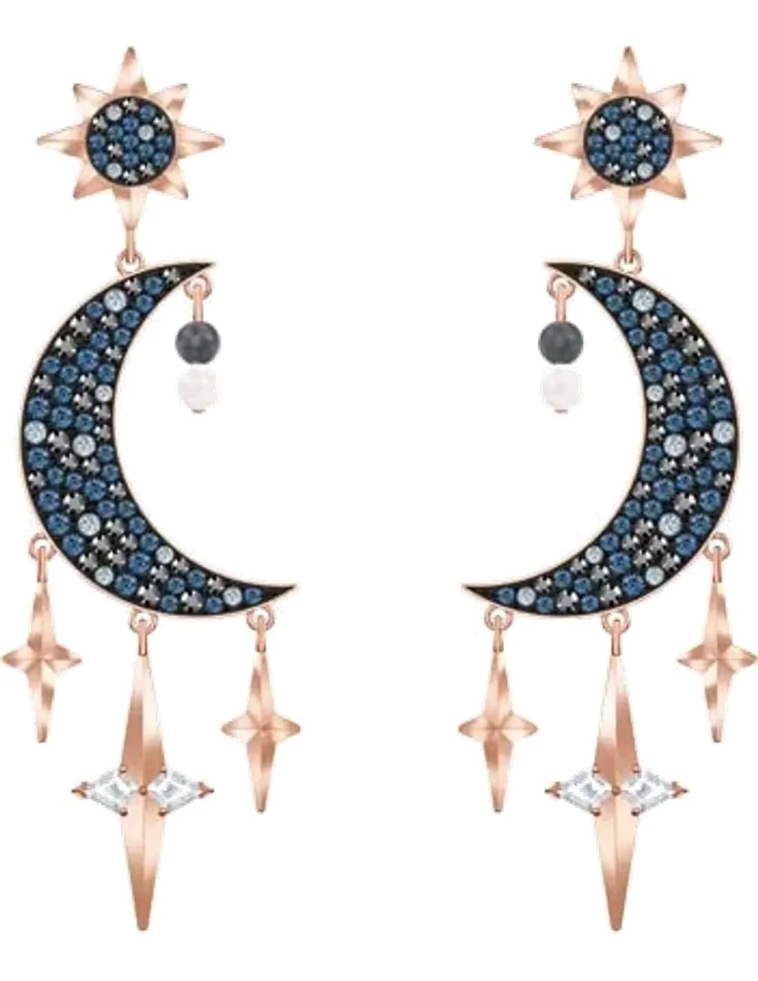 Boucles d'oreilles Swarovski Symbolic 5489536 en plaqué or rose et cristaux noir pour femme