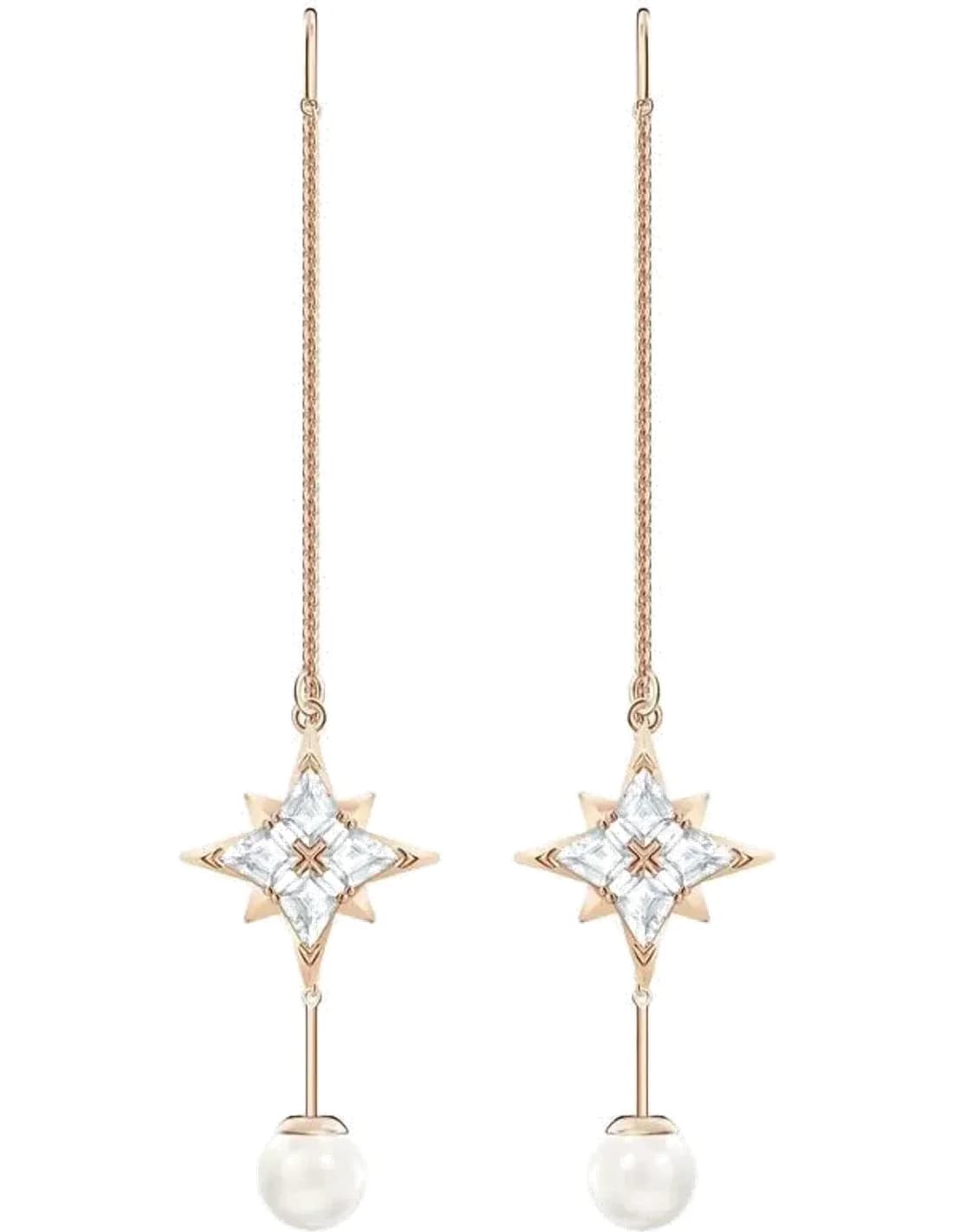 Boucles d'oreilles Swarovski Symbolic Chain 5494344 en plaqué or rose pour femme