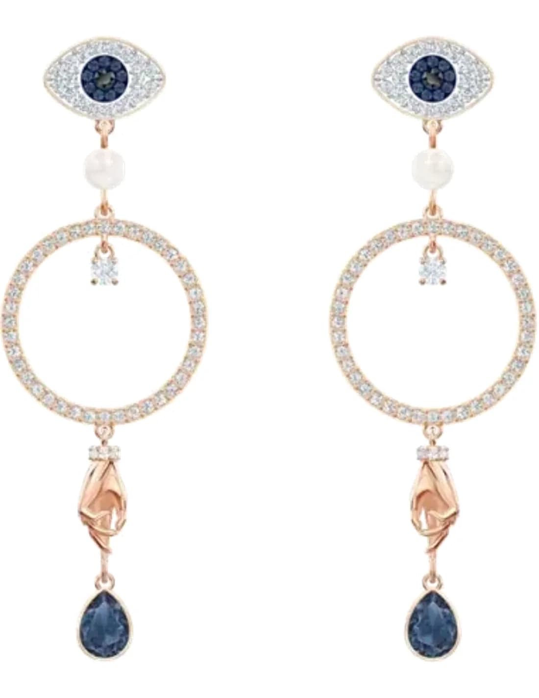 Boucles d'oreilles Swarovski 5500642 Symbolic Evil Eye en plaqué or rose pour femme