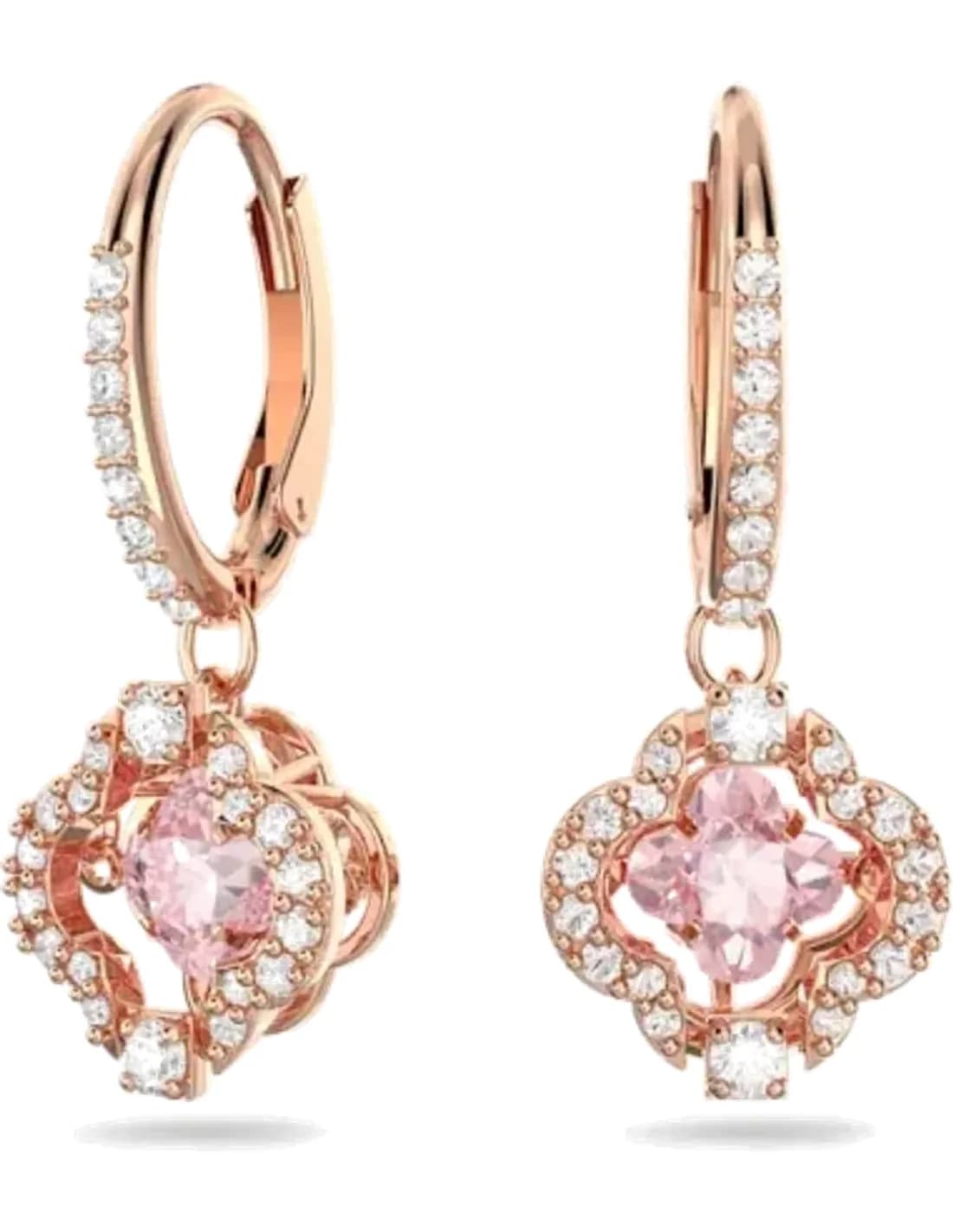 Boucles d'oreilles Swarovski Una 5516477 en plaqué or rose avec cristaux blancs et roses - Pour Femme