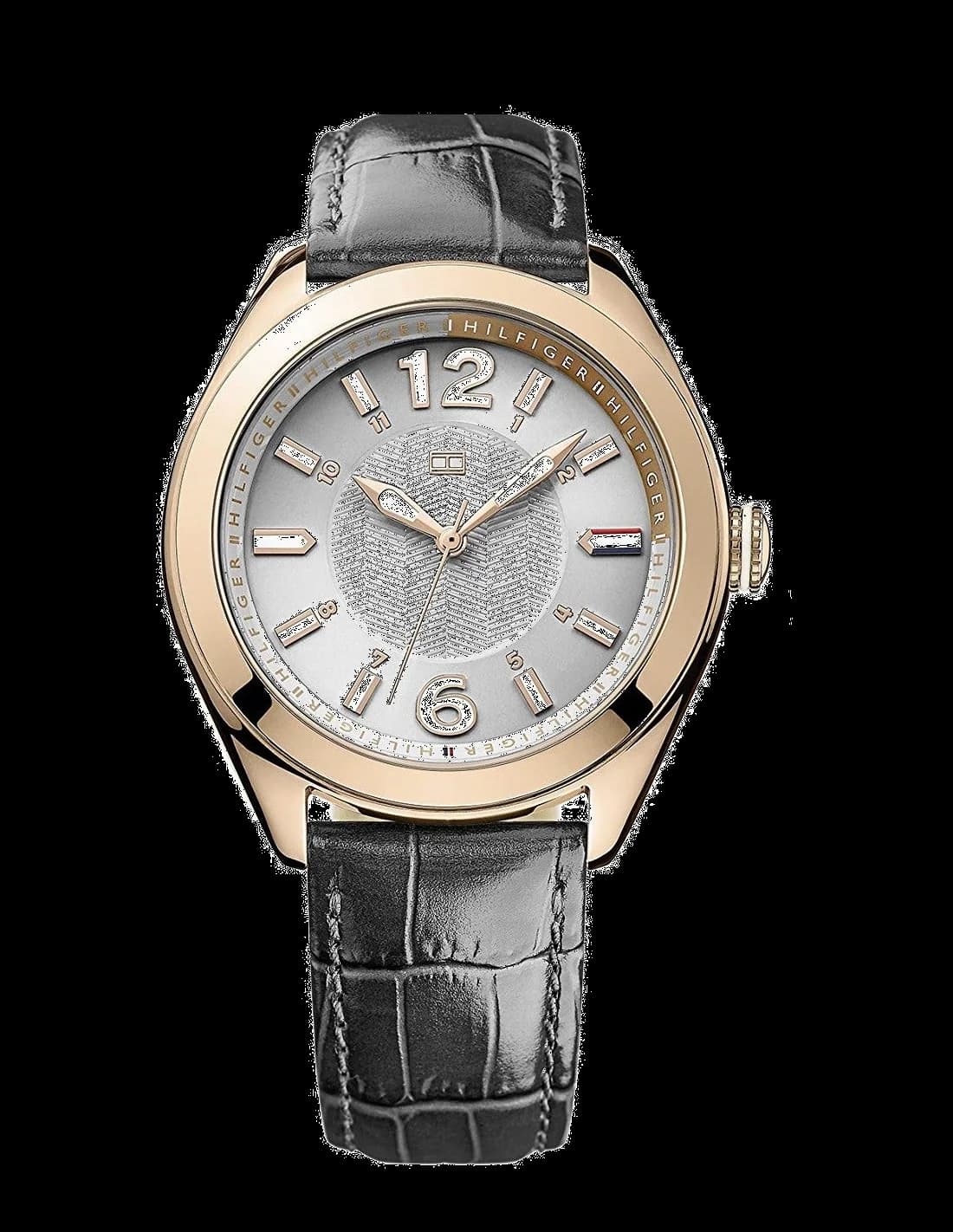 Montre Tommy Hilfiger Maxi 1781365 pour Femme, Cadran Gris et Bracelet Noir