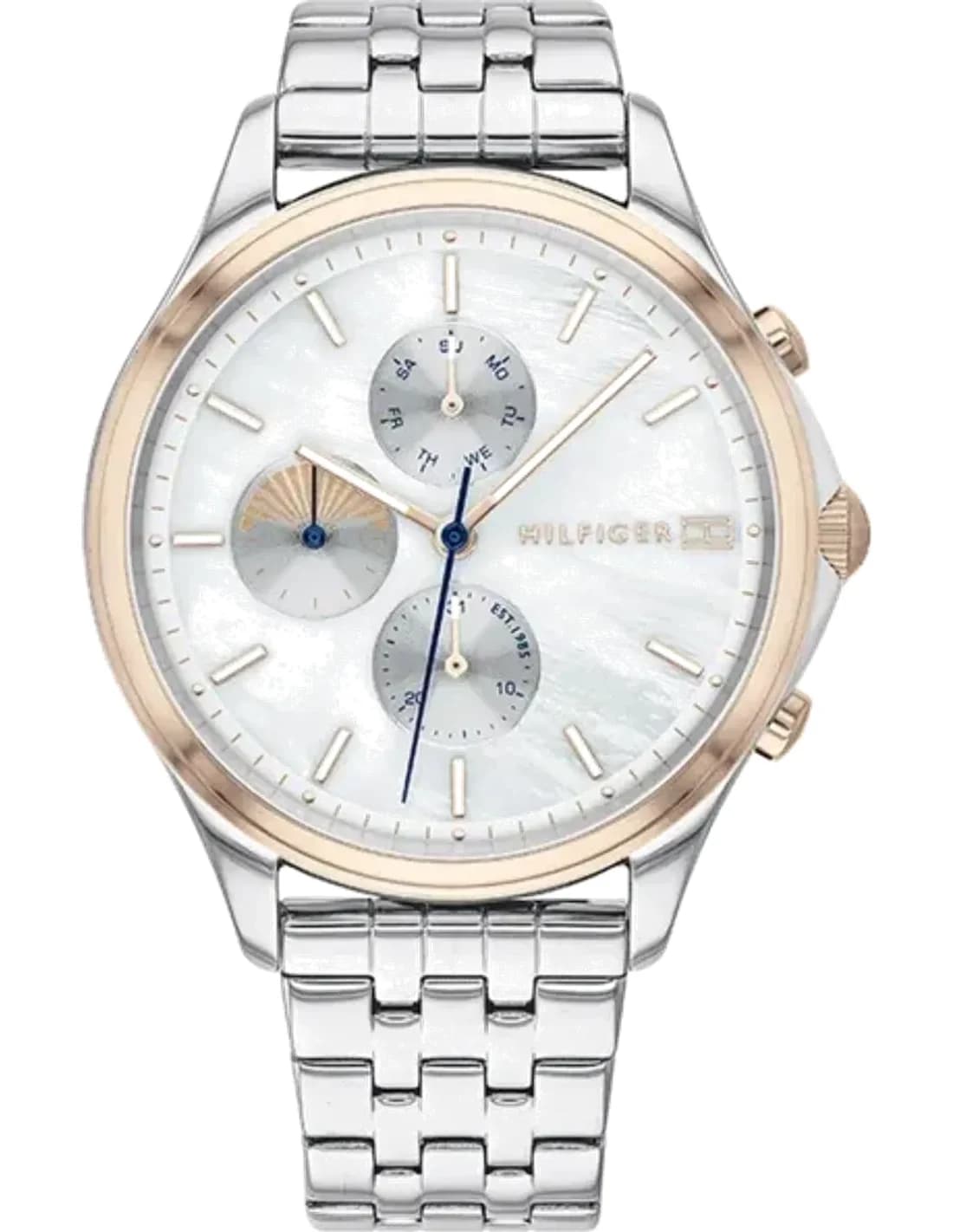 Montre Tommy Hilfiger 1782122 pour Femme, Cadran Nacre, Boîtier et Bracelet Acier Argenté