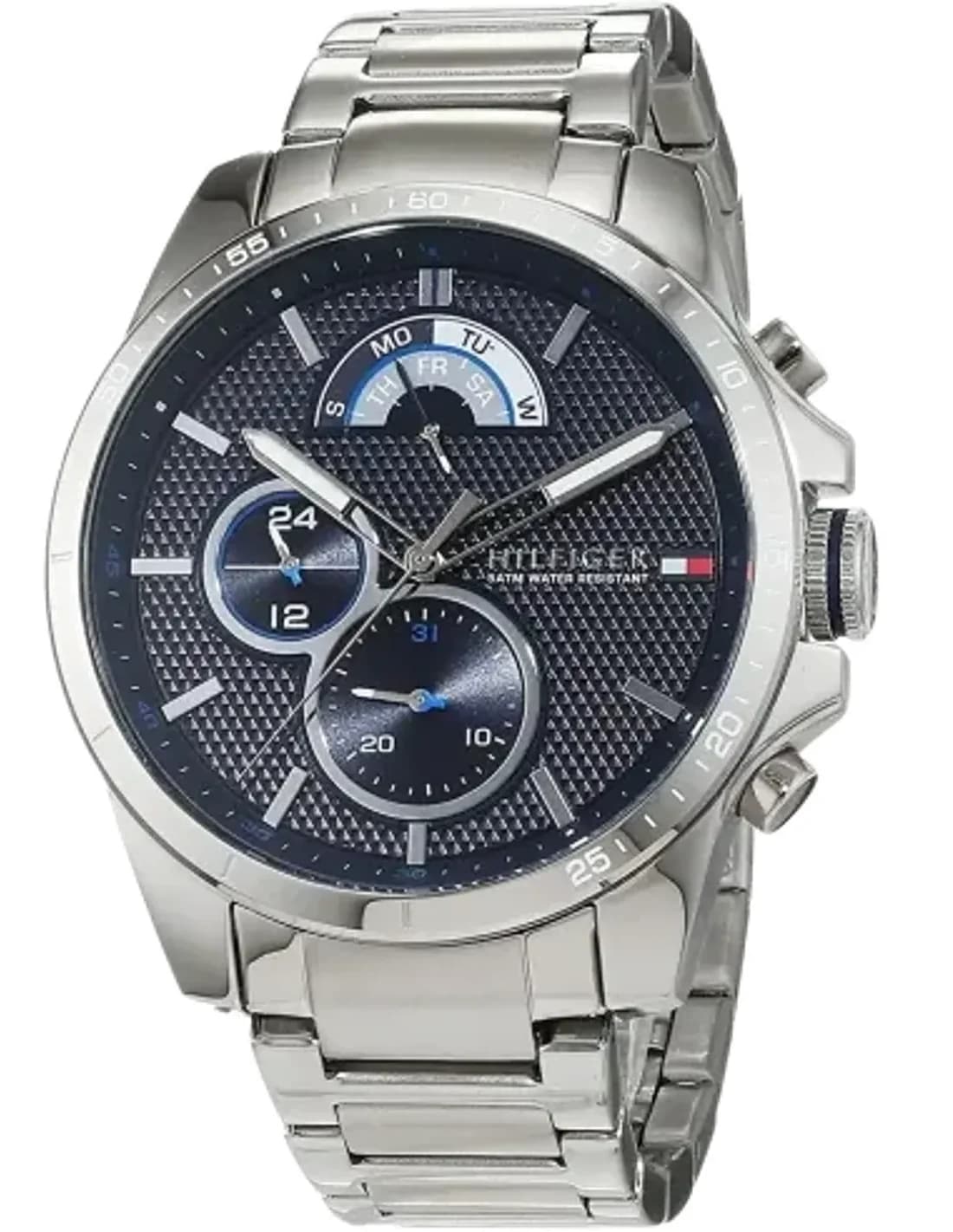 Montre Homme Tommy Hilfiger 1791348 - Cadran Bleu & Bracelet Acier Argenté