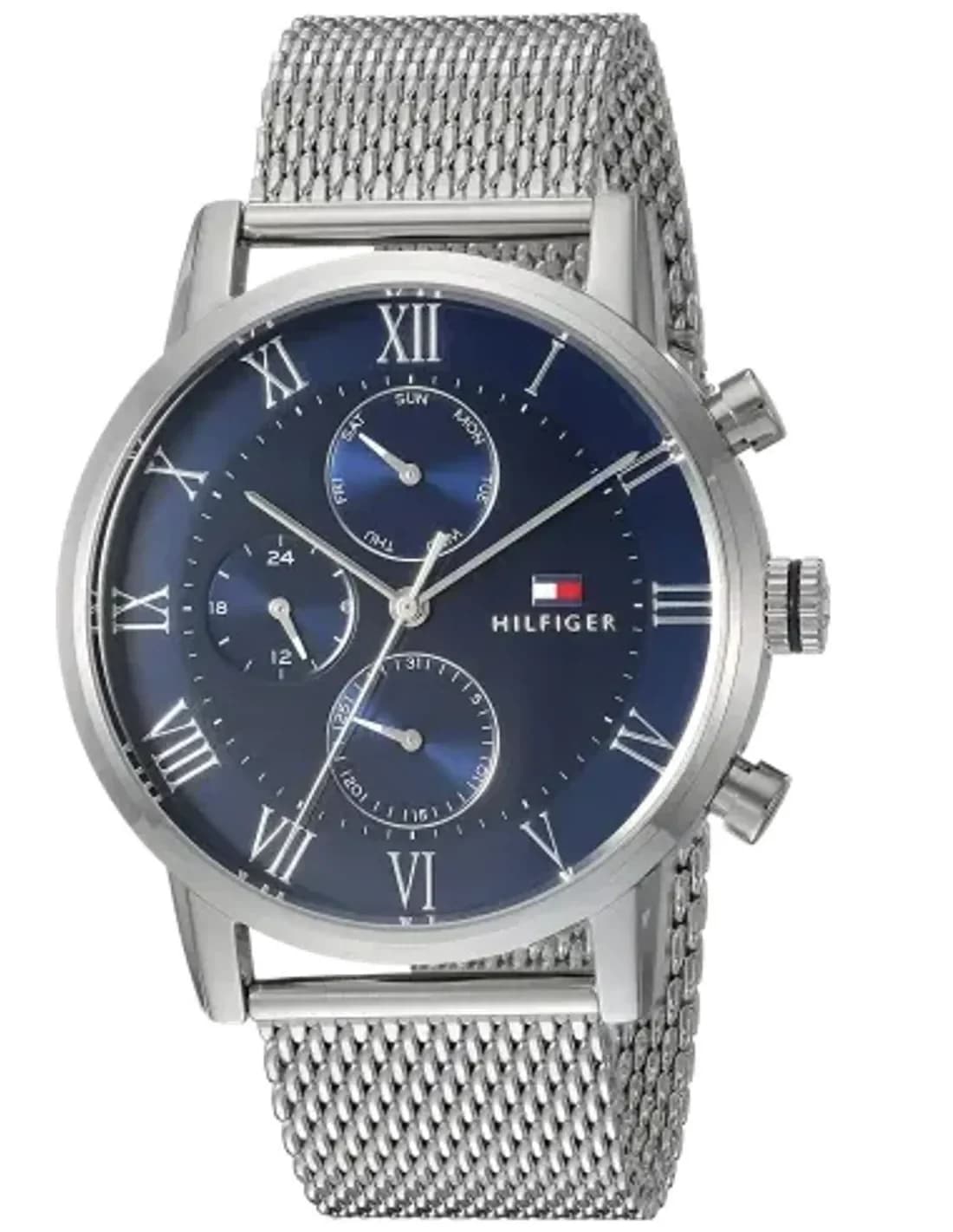 Montre Homme Tommy Hilfiger 1791398 Cadran Bleu maille milanaise Argent