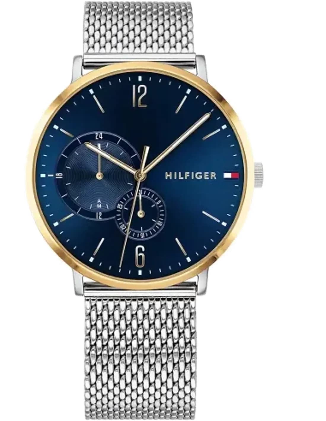 Montre Homme Tommy Hilfiger 1791505 Brooklyn Cadran Bleu Bracelet maille milanaise Argent