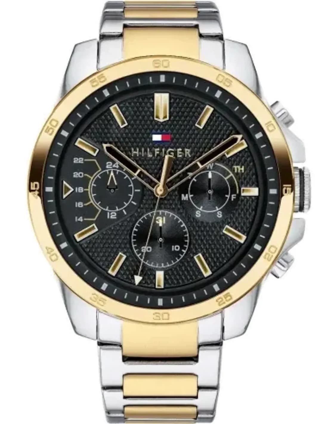 Montre Homme Tommy Hilfiger 1791559 Decker - Cadran Bleu, Bracelet Acier Bicolore Argent/Or