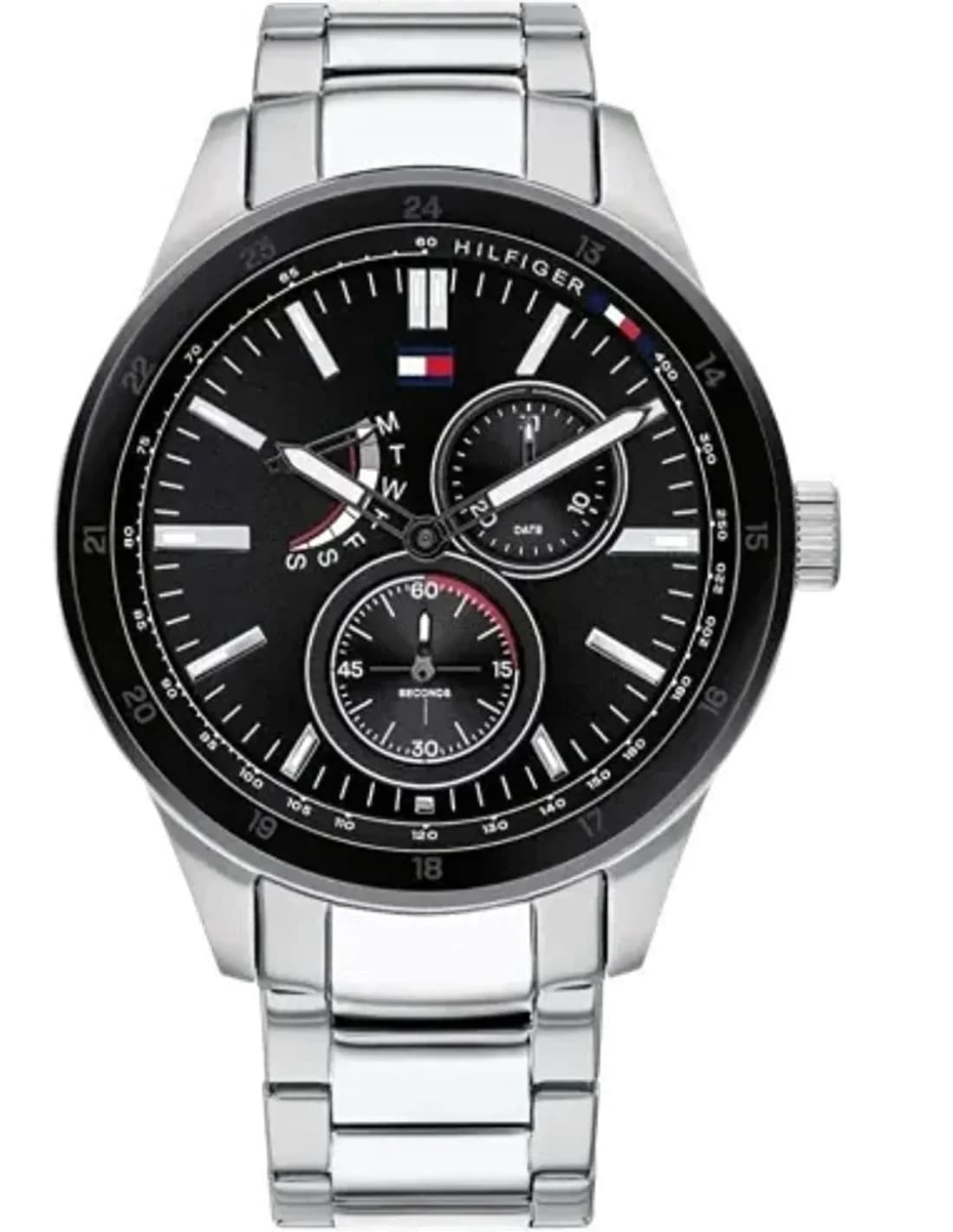 Montre Homme Tommy Hilfiger Austin 1791639 - Cadran Bleu Multifonction, Bracelet Acier Brun
