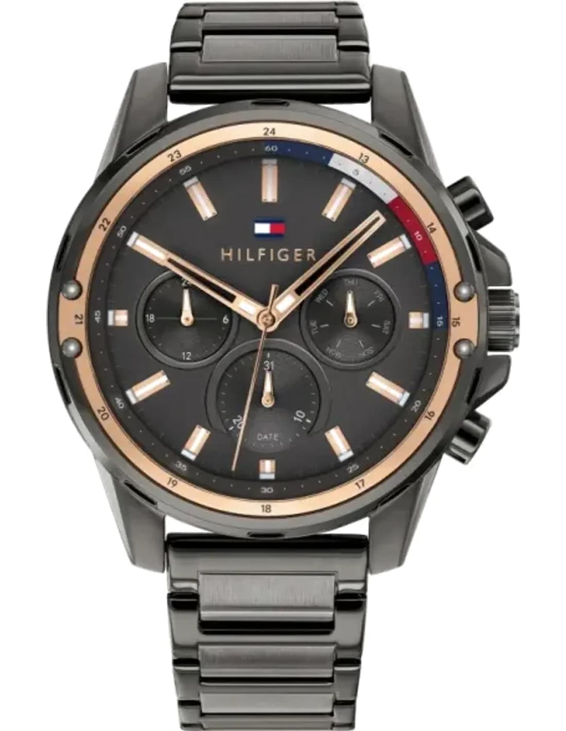 Montre Homme Tommy Hilfiger 1791790 - Boîtier Acier Gris, Cadran Gris, Bracelet Noir
