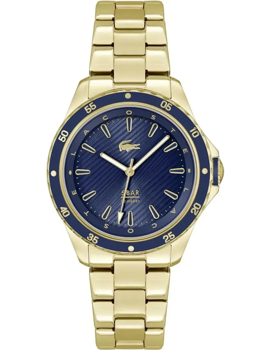 Garde-temps Lacoste 2001371 pour femme, cadran bleu, bracelet acier