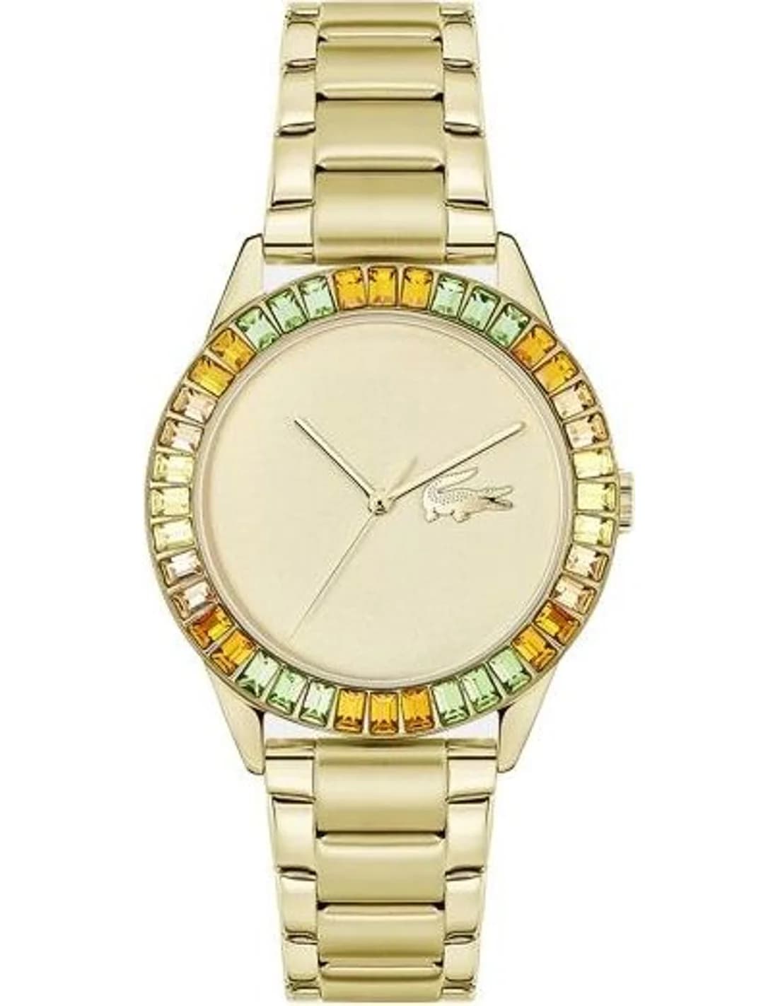 Garde-temps Lacoste 2001410 pour femme, cadran doré, bracelet acier