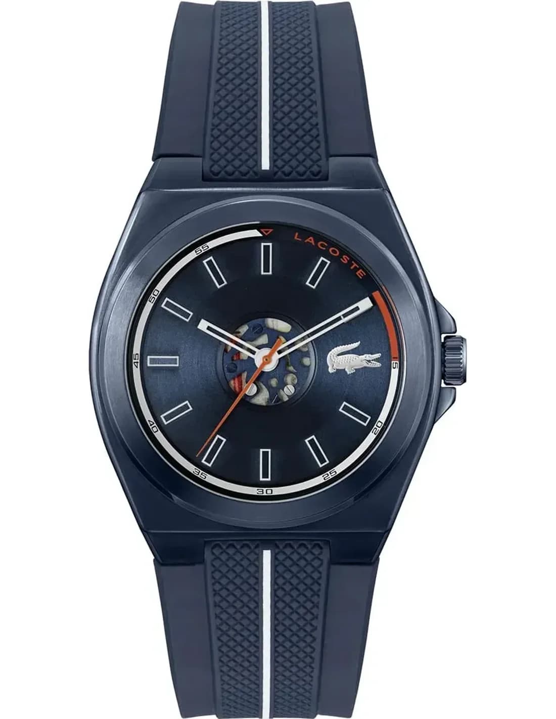Garde-temps Lacoste 2011334 pour homme, cadran bleu et bracelet silicone