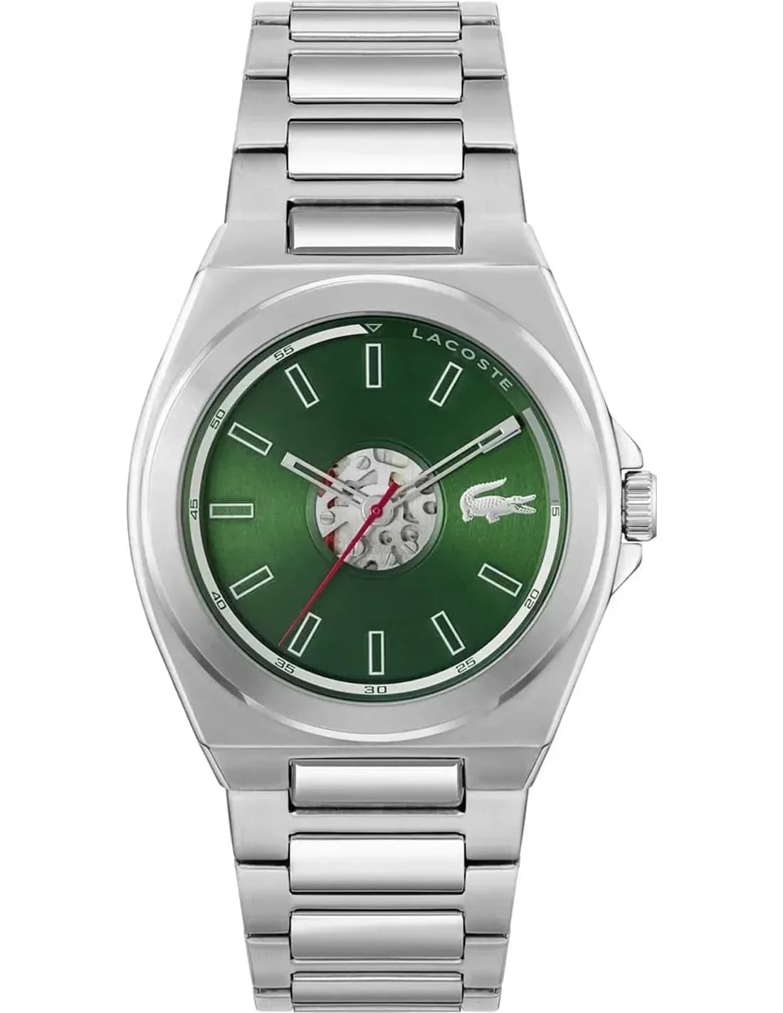 Garde-temps Lacoste 2011335 pour homme, cadran vert, bracelet acier
