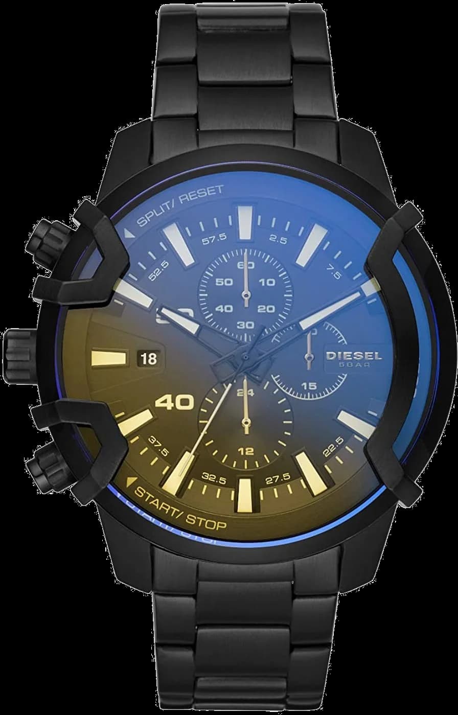 Montre Diesel DZ4529 Chronographe en Acier Noir et Détails Dorés